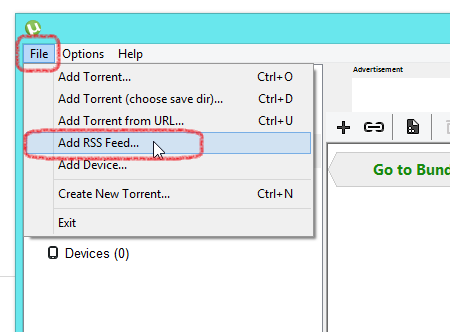 RSS uTorrent