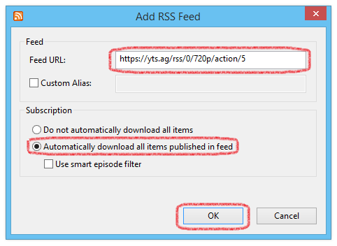 RSS uTorrent